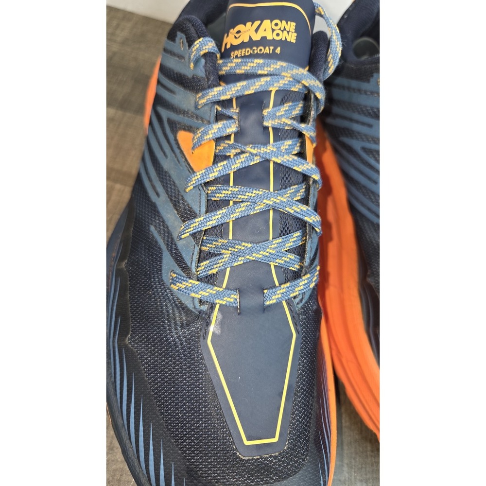 HOKA Speedgoat 4 Men's Size 10 Trail Running Shoes Blue Orange 11106525-RTPO - Picture 5 of 11